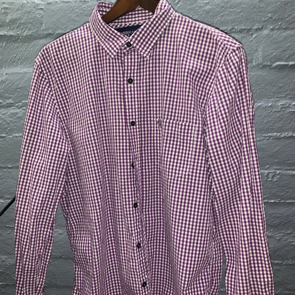 Purple checkered Button down
